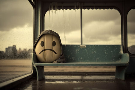 metaphor of a time of sadness and nostalgia, adolescence saddens. Ai generated.の素材