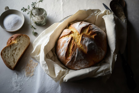 Rustic town artisan bread. Ai generated.の素材