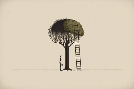 A simple minimalist drawing illustrates with the concept of rational human thought. Ai generated.の素材