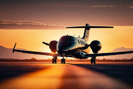 Millionaires use private jets for their air travel. Ai generated.の素材