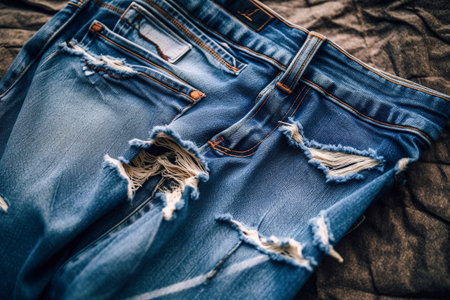 New jeans with slits. Ai generated.の素材