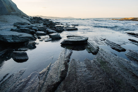 Detail of flysch, rocks of sedimentary origin that slide over each other.