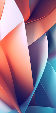 Wavy and colorful abstract background, with flow, vertical and panoramic. Ai generated.の素材