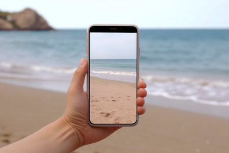 Suitcases for summer travel to the beach, travel concept. Ai generated.の素材
