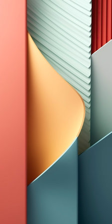A modernist, abstract background, with lines of warm colors and shades.の素材