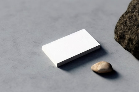 Mockup of a business visiting card, blank, with minimalist colors. Ai generated.の素材