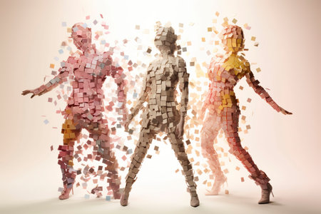 visual representation of transformation and artistic expression in the digital age. Ai generated.の素材