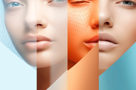 Female beauty, makeup woman portrait with studio composition.の素材