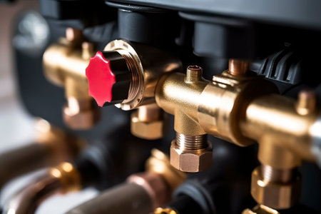 Detail of the connections of domestic water pipes, metallic.の素材