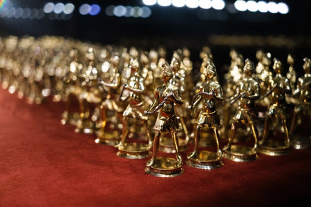 Tin soldiers covered in gilded gold, a sign of the wealth of royalty.の写真素材