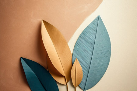 Beautiful natural composition with organic colors, of leaves, separated, from various seasons of the year.の素材