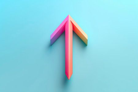 Minimalist design of a direction arrow, simple and minimal.の素材