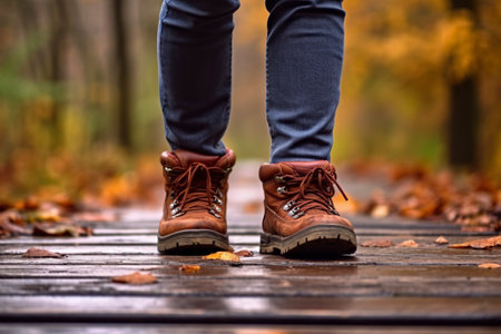 Boot shoes to keep your feet warm during winter walks.の素材