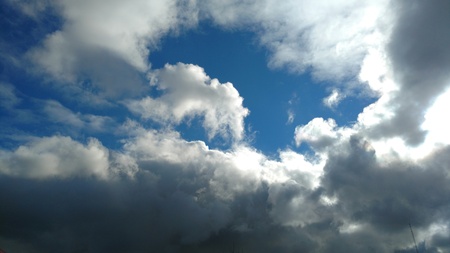 Menacing rain clouds above Santiago, Chileの写真素材