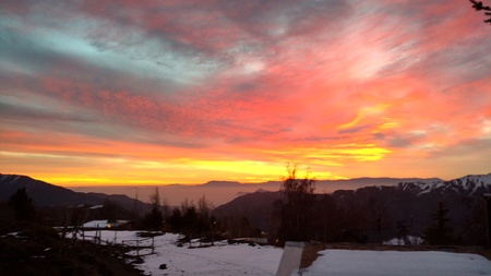 Amazing Sunset at the Mountains, Chileの写真素材