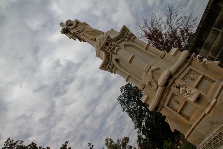 Grim day over the public cemetery.の写真素材