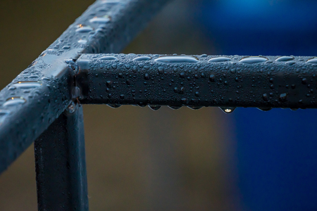 drop water on ironの写真素材