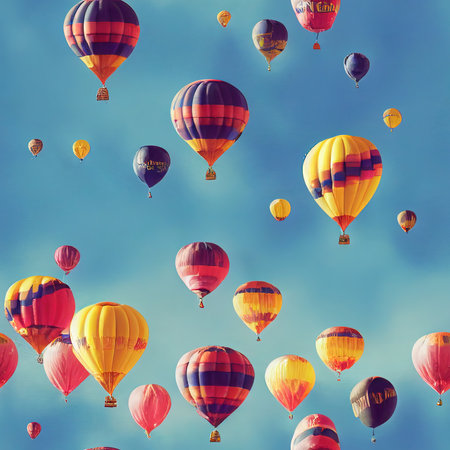 Colorful balloons on the sky. Seamless pattern concept.3D Illustration,3D rendering.の写真素材