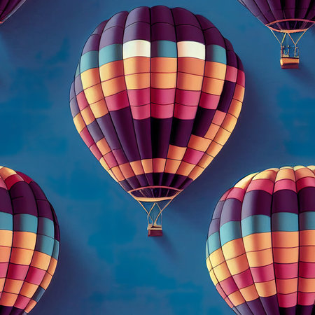 Colorful balloons on the sky. Seamless pattern concept.3D Illustration,3D rendering.の写真素材