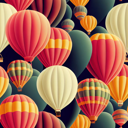 Colorful balloons on the sky. Seamless pattern concept.3D Illustration,3D rendering.の写真素材
