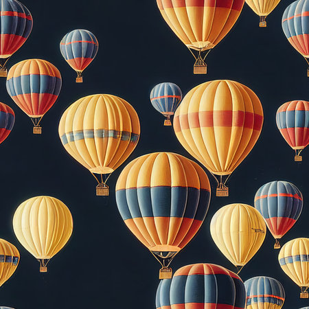Colorful balloons on the sky. Seamless pattern concept.3D Illustration,3D rendering.の写真素材