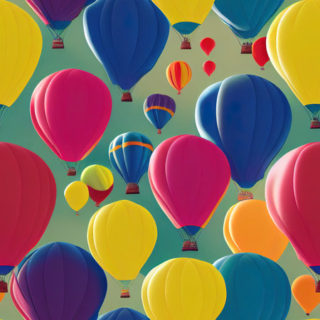 Colorful balloons on the sky. Seamless pattern concept.3D Illustration,3D rendering.の写真素材