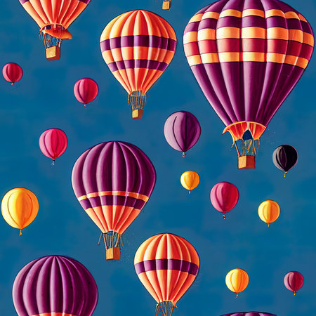 Colorful balloons on the sky. Seamless pattern concept.3D Illustration,3D rendering.の写真素材