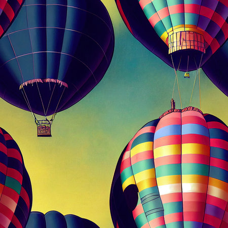 Colorful balloons on the sky. Seamless pattern concept.3D Illustration,3D rendering.の写真素材