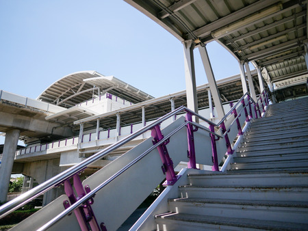 BTS or Bangkok Skytrain Station in Bangkok, Thailandの写真素材