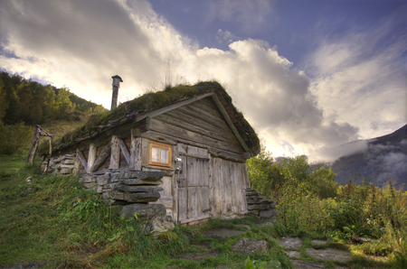 Cottage found during a hike in Norwayのeditorial素材