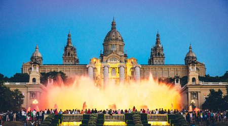 Dancing Fountain in Barcelona Spainの写真素材
