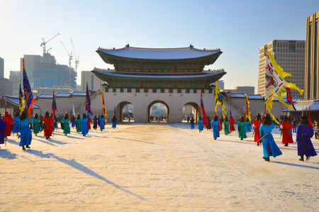 Gyeongbokgung palace  in South Koreaのeditorial素材