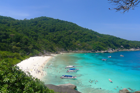 beach, bay, mountain, sky and seaの写真素材