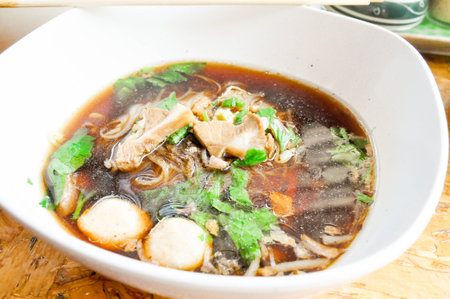 chinese noodle recipe on the tableの写真素材