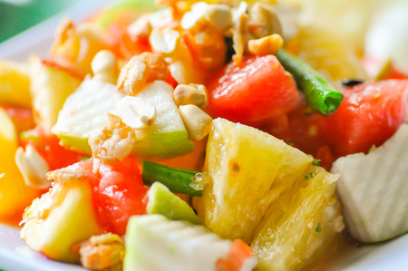fruit and vegetable salad dishの写真素材