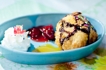 fried ice cream dishの写真素材