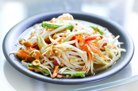 papaya ,carrot,cow-pea ,pea and dried shrimp saladの写真素材