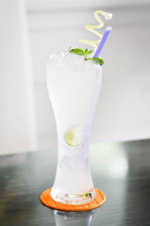 a glass of lemon juiceの写真素材
