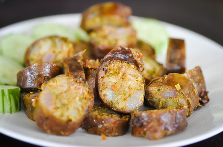 Northern Thai sausage,sausage dishの写真素材