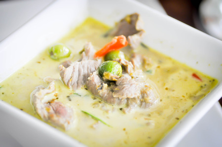 Green beef Curry dish , Thai cuisineの写真素材