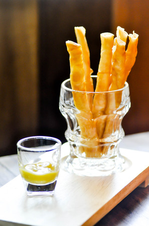 shrimp spring roll dish with sauce