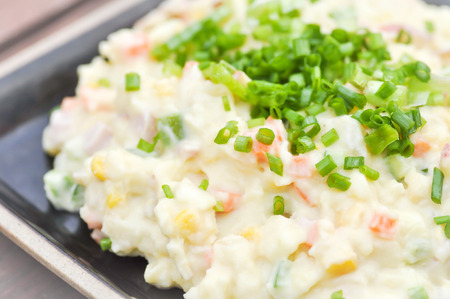 mash potato with vegetable dishの写真素材