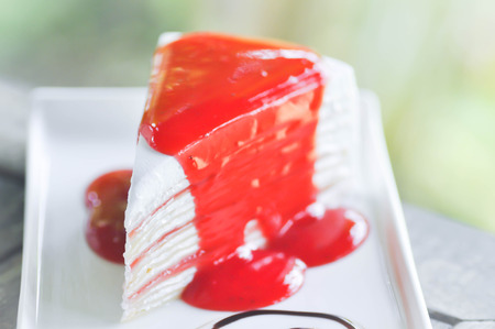 strawberry crepe cake dish
