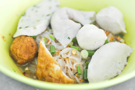 Chinese noodle or  noodle with fish ball