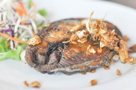 deep fried fish or fried  spanish mackerel dish
