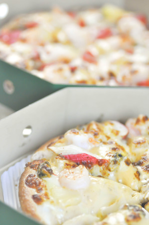 a box of pizza ,delivery pizzaの写真素材