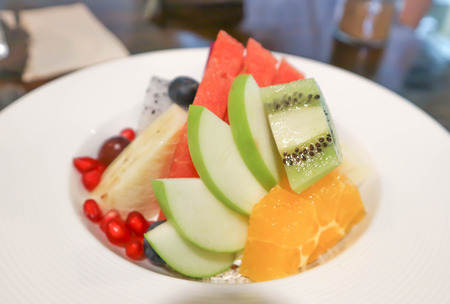 apple,orange or mixed fruit saladの写真素材