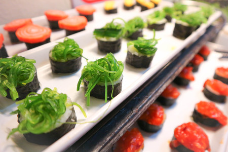 seaweed wrapped rice (Japanese food)の写真素材