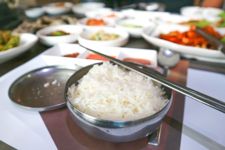 rice or Korean rice on the tableの写真素材