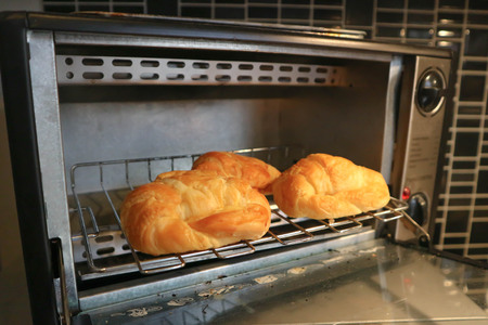 croissant or French bread in the ovenの写真素材